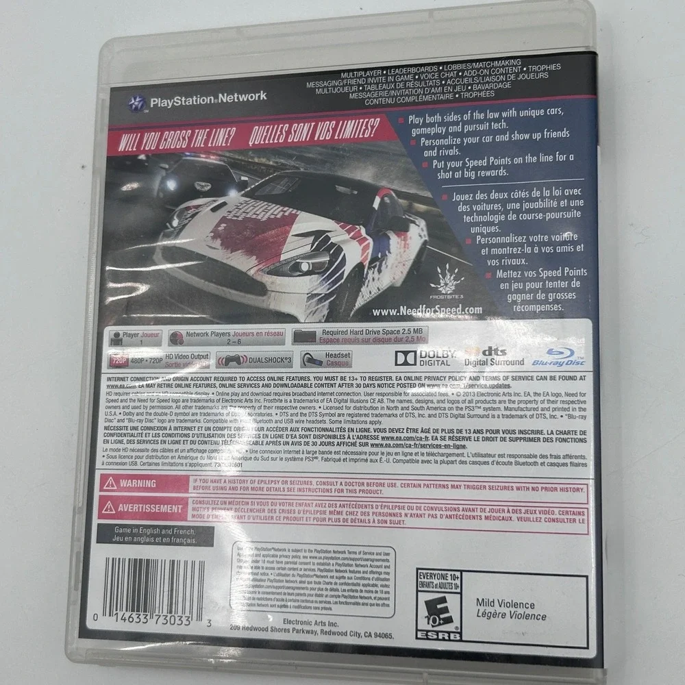 Need for Speed Rivals Sony PlayStation 3 PS3 2013 Racing Game EA Sports E10+